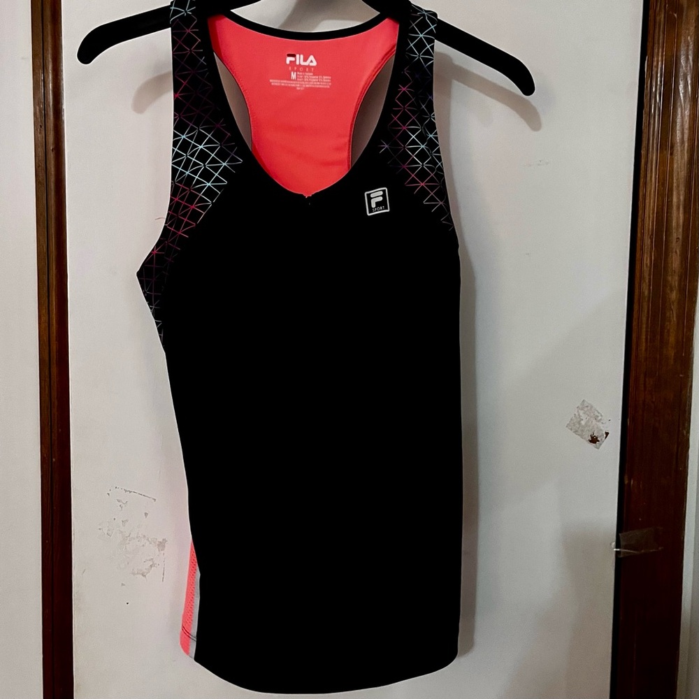 Fila Racerback Athletic Tank Top With Bra Shelf. Sz. Medium. Excellent Condition
